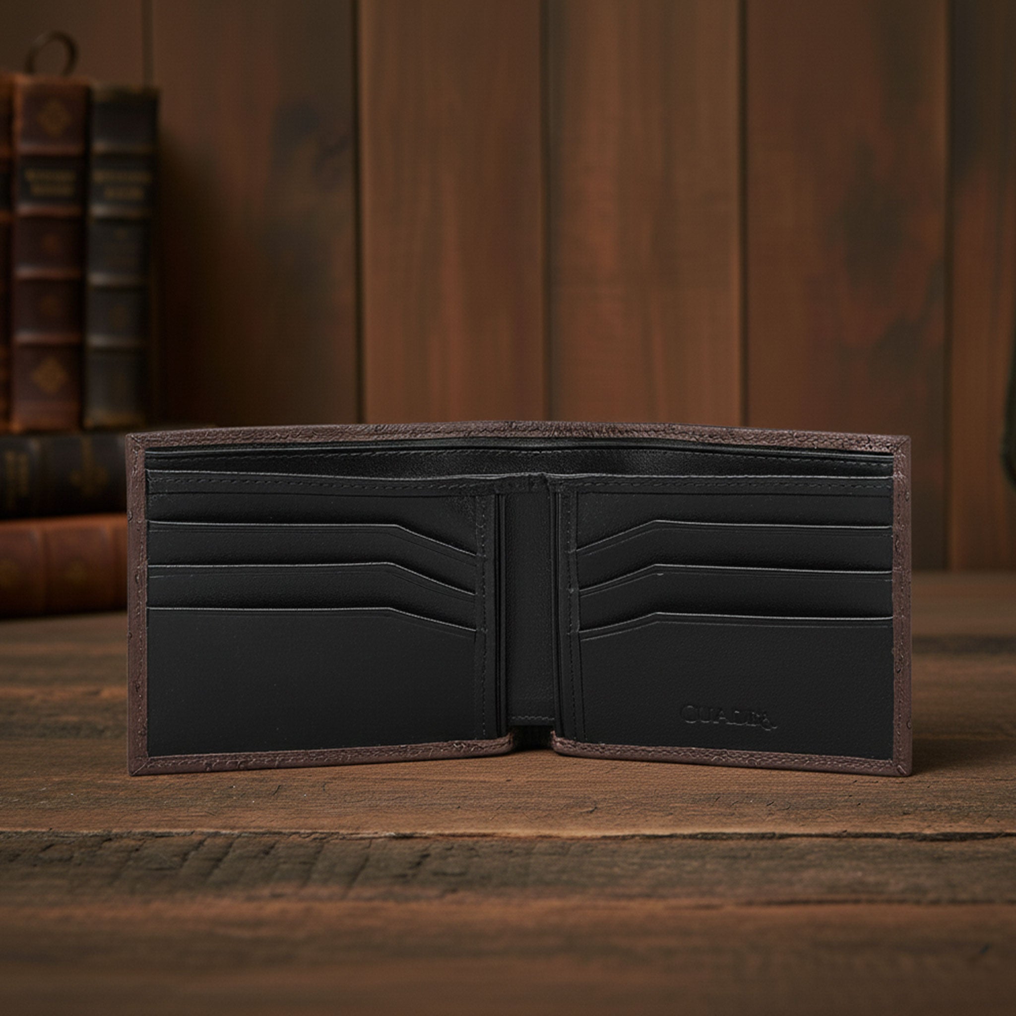 Cartera en Piel Genuina de avestruz