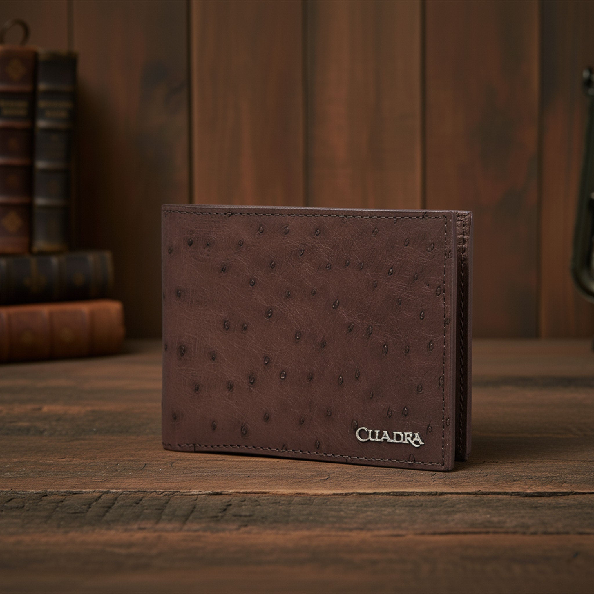 Cartera en Piel Genuina de avestruz