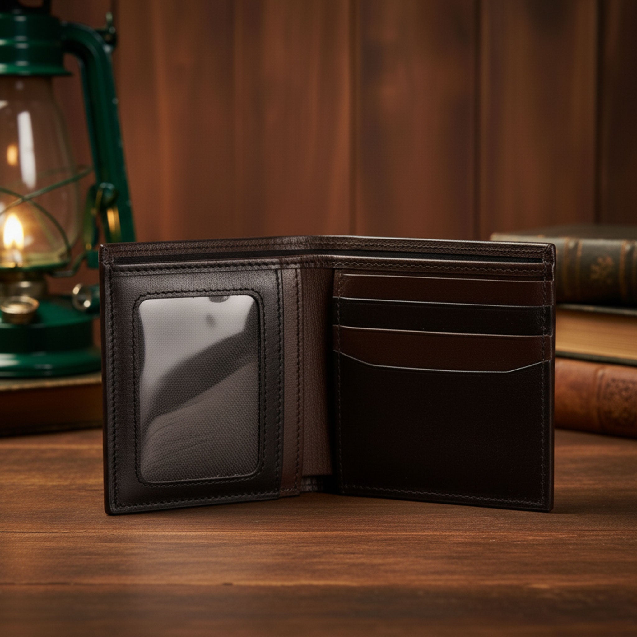 Cartera Cuadra de Piel de Venado Color Negro y Café