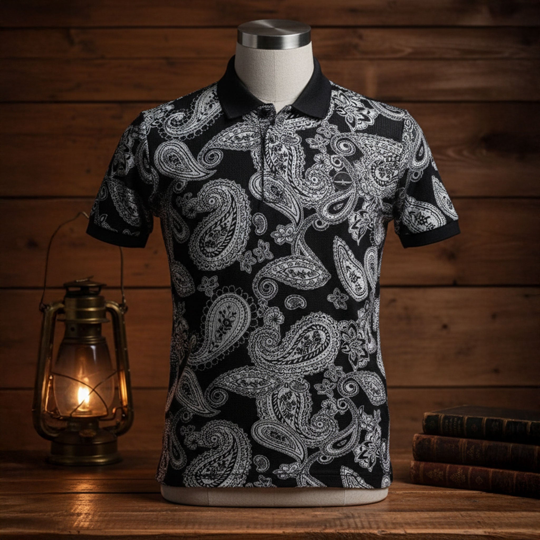 Paris Paisley Pattern Polo Shirt